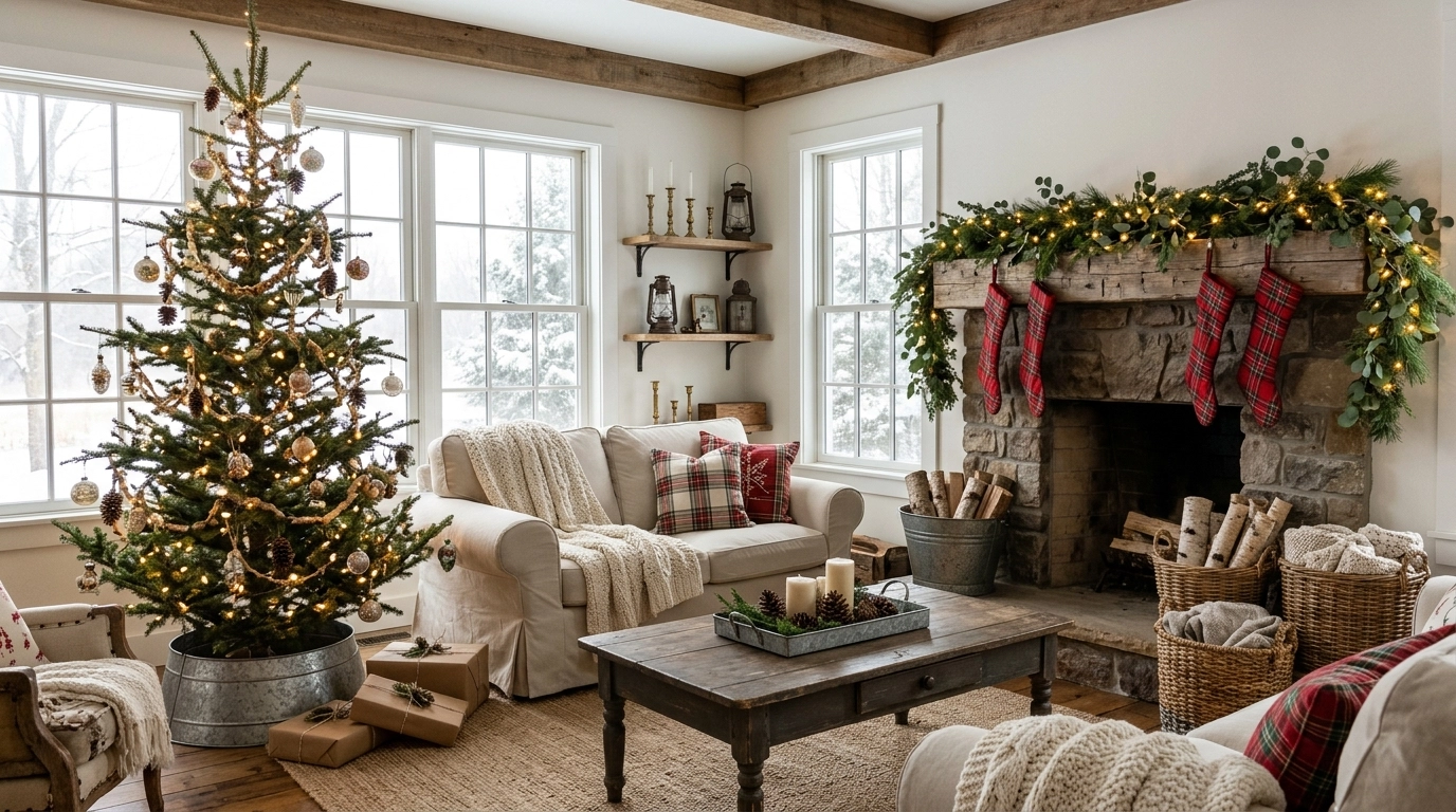 farmhouse christmas home decor